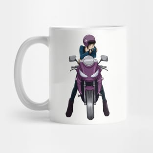 Beautiful motorcycle woman Mug